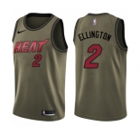 Men's Nike Miami Heat #2 Wayne Ellington Swingman Green Salute to Service NBA Jersey