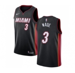 Men's Nike Miami Heat #3 Dwyane Wade Swingman Black Road NBA Jersey - Icon Edition