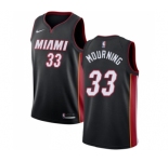 Men's Nike Miami Heat #33 Alonzo Mourning Swingman Black Road NBA Jersey - Icon Edition