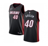 Men's Nike Miami Heat #40 Udonis Haslem Swingman Black Road NBA Jersey - Icon Edition