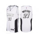 adidas Miami Heat #21 Hassan Whiteside White Tie Swingman Climacool Jersey