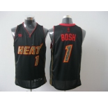 nba miami heat #1 bosh black[black orange number][fans edition]