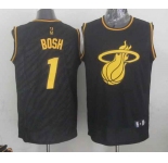 nba miami heat #1 bosh black[gold lettering fashion]