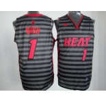 nba miami heat #1 bosh grey[black strip]