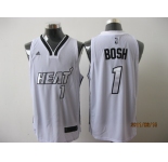nba miami heat #1 bosh white[swingman full white]