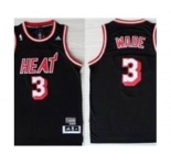 nba miami heat #3 wade black m&n