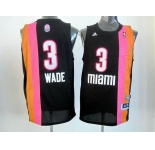 nba miami heat #3 wade black-orange[2012 new][miami]