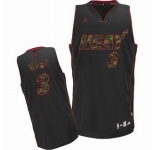 nba miami heat #3 wade black[camo fashion swingman]