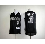 nba miami heat #3 wade black[revolution 30 swingman]