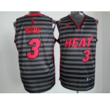 nba miami heat #3 wade grey[black strip]