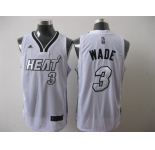 nba miami heat #3 wade white[swingman full white]