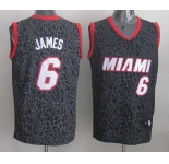 nba miami heat #6 james black leopard print[2014 new]