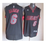 nba miami heat #6 james dark grey[red-grey number]