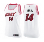 Women's Miami Heat #14 Tyler Herro Swingman White Pink Fashion Basketball Jersey
