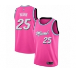 Women's Miami Heat #25 Kendrick Nunn Pink Swingman Jersey - Earned Edition