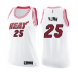 Women's Miami Heat #25 Kendrick Nunn Swingman White Pink Fashion Basketball Jersey