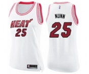 Women's Miami Heat #25 Kendrick Nunn Swingman White Pink Fashion Basketball Jersey