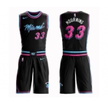 Women's Miami Heat #33 Alonzo Mourning Swingman Black Basketball Suit Jersey - City Edition