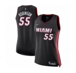 Women's Miami Heat #55 Duncan Robinson Swingman Black Basketball Jersey - Icon Edition