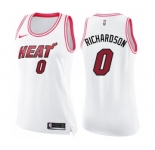 Women's Nike Miami Heat #0 Josh Richardson Swingman White Pink Fashion NBA Jersey