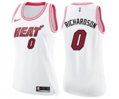 Women's Nike Miami Heat #0 Josh Richardson Swingman White Pink Fashion NBA Jersey
