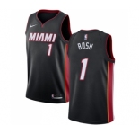 Women's Nike Miami Heat #1 Chris Bosh Swingman Black Road NBA Jersey - Icon Edition