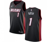 Women's Nike Miami Heat #1 Chris Bosh Swingman Black Road NBA Jersey - Icon Edition