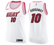 Women's Nike Miami Heat #10 Tim Hardaway Swingman White Pink Fashion NBA Jersey