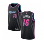Women's Nike Miami Heat #16 James Johnson Swingman Black NBA Jersey - City Edition