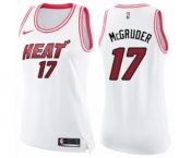 Women's Nike Miami Heat #17 Rodney McGruder Swingman White Pink Fashion NBA Jersey