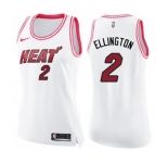 Women's Nike Miami Heat #2 Wayne Ellington Swingman White Pink Fashion NBA Jersey