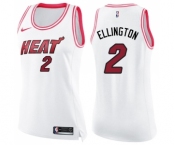 Women's Nike Miami Heat #2 Wayne Ellington Swingman White Pink Fashion NBA Jersey