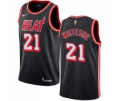 Women's Nike Miami Heat #21 Hassan Whiteside Swingman Black Black Fashion Hardwood Classics NBA Jersey
