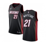 Women's Nike Miami Heat #21 Hassan Whiteside Swingman Black Road NBA Jersey - Icon Edition