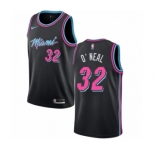 Women's Nike Miami Heat #32 Shaquille O'Neal Swingman Black NBA Jersey - City Edition