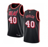 Women's Nike Miami Heat #40 Udonis Haslem Swingman Black Black Fashion Hardwood Classics NBA Jersey