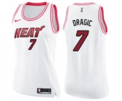 Women's Nike Miami Heat #7 Goran Dragic Swingman White Pink Fashion NBA Jersey