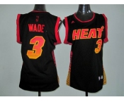 women nba jerseys miami heat #3 wade black[limited edition]