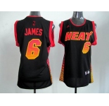 women nba jerseys miami heat #6 james black[limited edition]