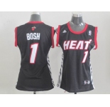 women nba miami heat #1  bosh black
