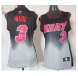 women nba miami heat #3 wade black-grey