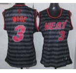women nba miami heat #3 wade grey[black strip]