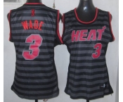 women nba miami heat #3 wade grey[black strip]