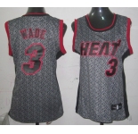 women nba miami heat #3 wade grey[static fashion swingman]
