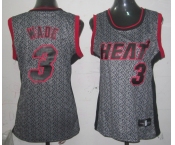 women nba miami heat #3 wade grey[static fashion swingman]