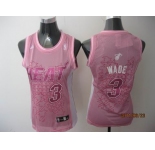 women nba miami heat #3 wade pink
