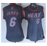women nba miami heat #6 james black-grey[2012]