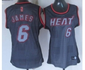 women nba miami heat #6 james black-grey[2012]