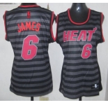 women nba miami heat #6 james grey[black strip]