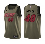 Youth Nike Miami Heat #40 Udonis Haslem Swingman Green Salute to Service NBA Jerse